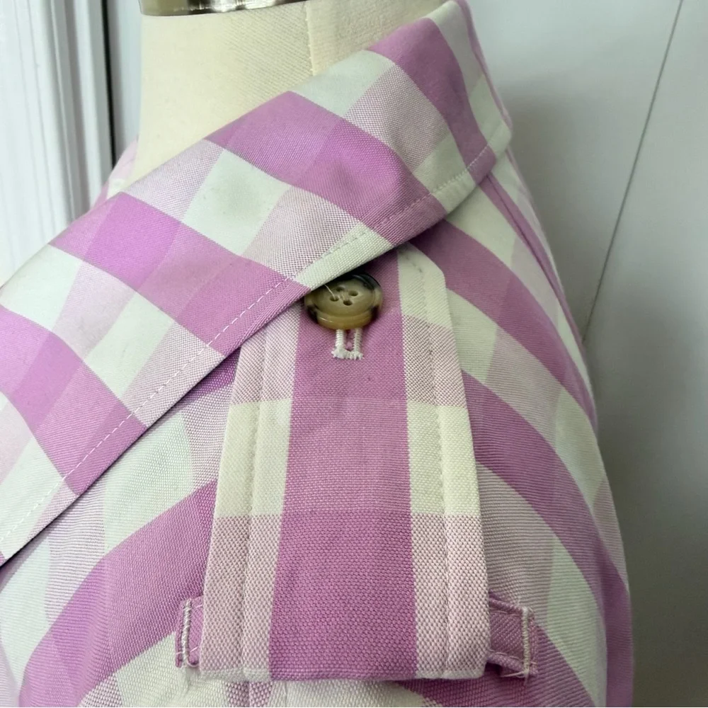 J. Crew Pink Gingham Trench Coat -Size 12-Belted NWT - Picture 15 of 16